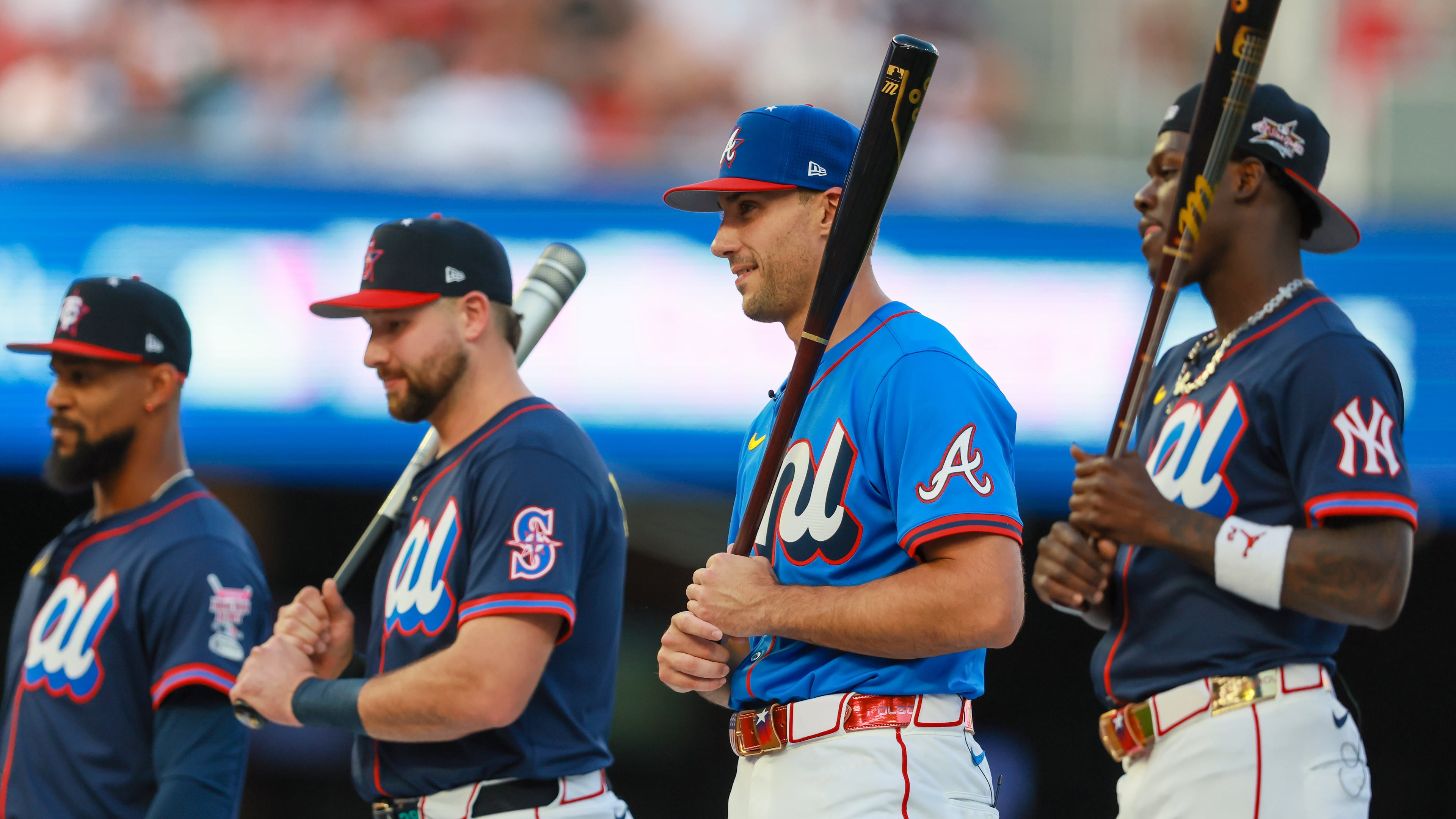 Players participated in the MLB Home Run Derby as part of the All-Star Game festivities on Monday at Truist Park in Atlanta. (Jason Getz/AJC)