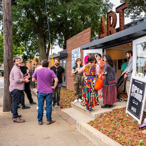 Hapeville's artist residency program allows creatives to occupy one of two converted shipping containers in the city's downtown and use them as studio and exhibition space. (Courtesy of city of Hapeville)