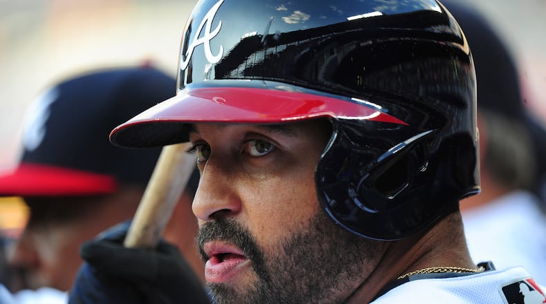 Matt Kemp joined the Braves on Tuesday. (Photo by Scott Cunningham/Getty Images)