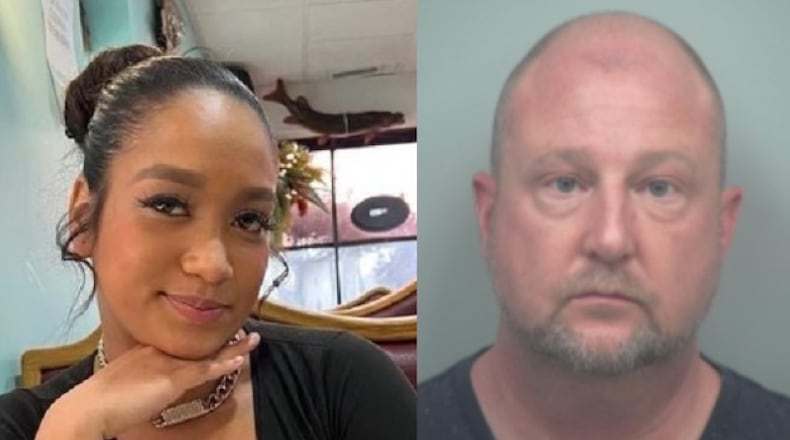 Sarai' Llanos Gómez (left), 19, was found dead in Flowery Branch on June 20. Authorities arrested 49-year-old Timothy Kreuger (right) on a murder charge after searching his home in Duluth on Thursday.