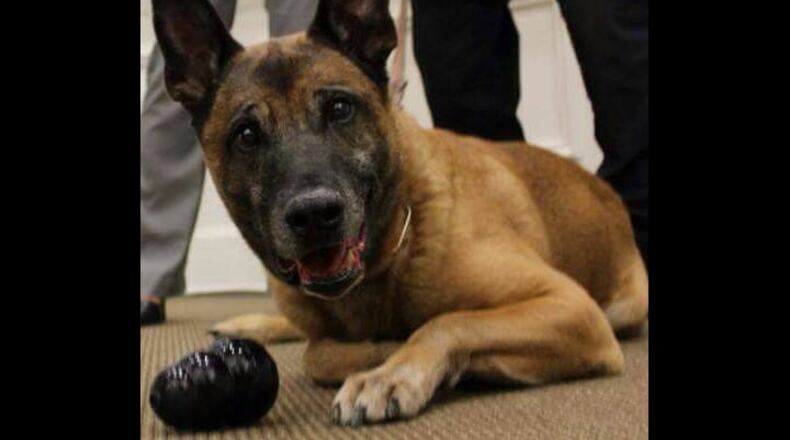 K-9 Chris, one of Snellville's first K-9 officers, died this weekend.