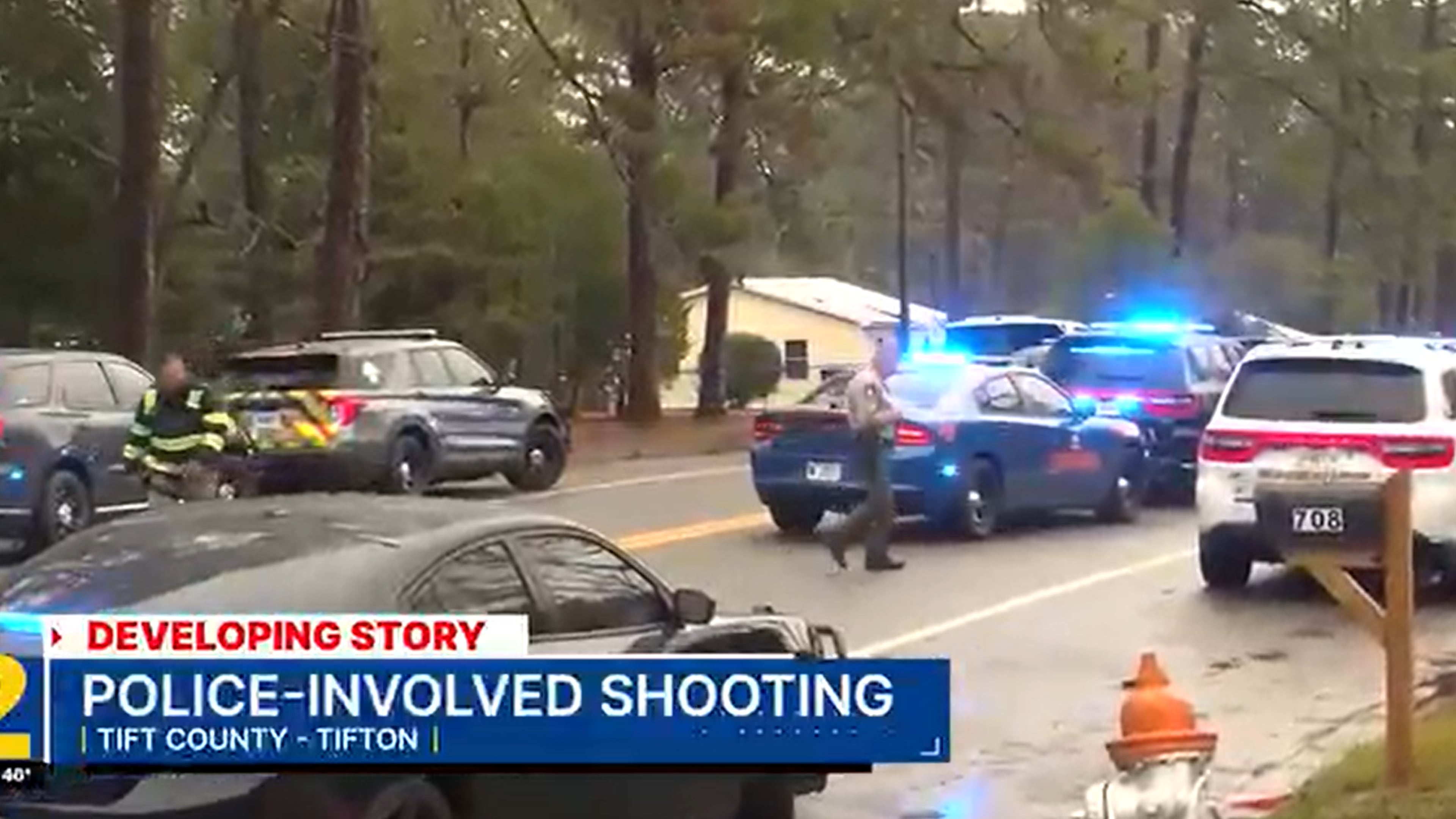 The GBI is investigating after two Tifton police officers were shot Friday while trying to serve a warrant at a home, officials said. (Courtesy of Channel 2 Action News)