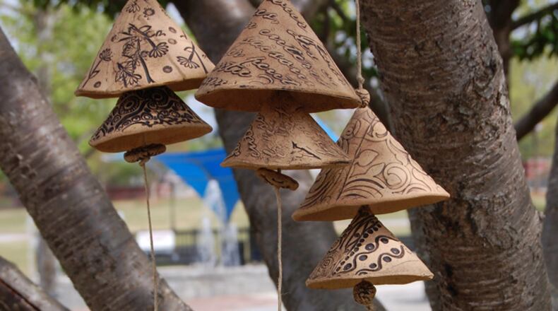 In the past, participants in Suwanee’s Art on a Limb have found clay orbs, small paintings, pieces of the city’s old water tower, magnets, painted gourds, the Suwanee S shaped from metal, and pottery pieces. (Courtesy City of Suwanee)
