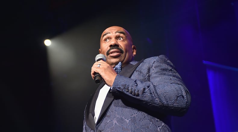 ATLANTA, GA - AUGUST 08: Steve Harvey speaks at the 2015 Ford Neighborhood Awards Hosted By Steve Harvey at Phillips Arena on August 8, 2015 in Atlanta, Georgia. (Photo by Moses Robinson/Getty Images for Neighborhood Awards)