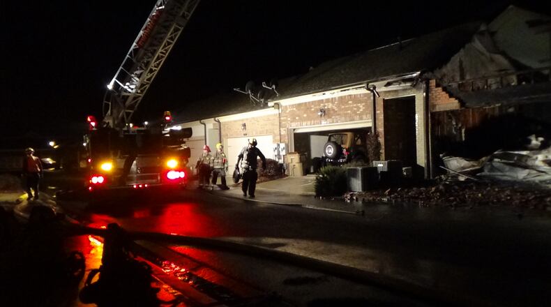 A townhome caught fire in the 300 block of Barbados Lane in Suwanee.