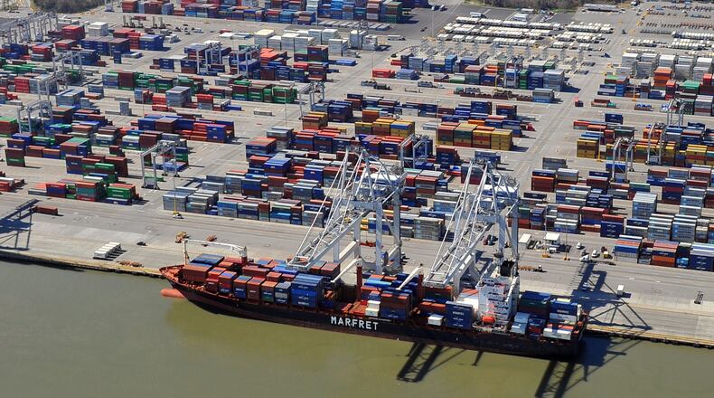 The Savannah Port and surrounding area in 2012. Brant Sanderlin bsanderlin@ajc.com