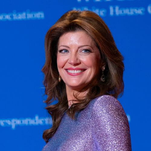 FILE - Norah O'Donnell poses as she arrives at the annual White House Correspondents' Association Dinner in Washington, April 25, 2026. (AP Photo/Jose Luis Magana, File)