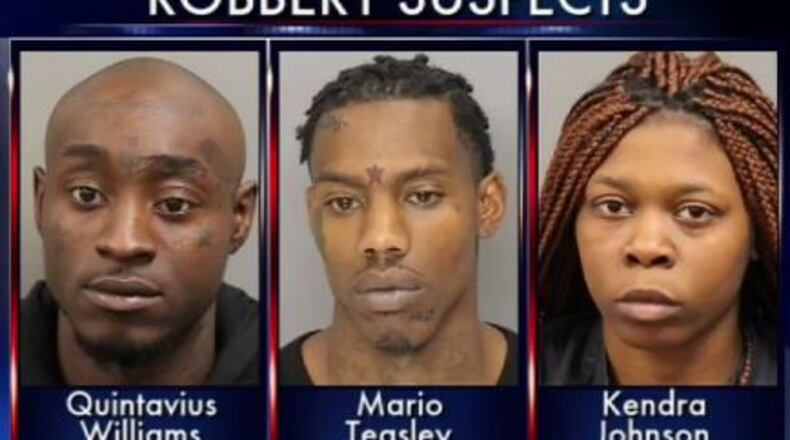 Quintavius Williams, Mario Teasley and Kendra Johnson are accused of multiple crimes.