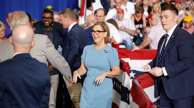 Sen. Darline Graham, R-S.C., arrives to her campaign event at the Myrtle Beach Convention Center in Myrtle Beach, S.C., Friday, Aug. 21, 2026. (AP Photo/Mic Smith)