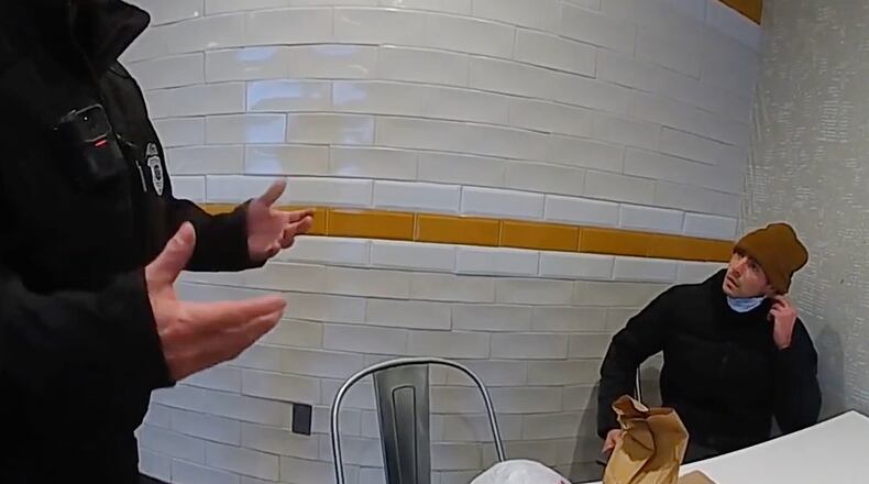 This image taken from video released by Pennsylvania State Police shows Luigi Mangione, a suspect in the fatal shooting of UnitedHealthcare CEO Brian Thompson, at a McDonald's in Altoona, Pa., on Dec. 9, 2024. (Pennsylvania State Police via AP)