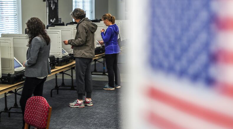 Voters cast their ballots at the Winnona Precinct at Columbia Theological Seminary’s Richard Center at 701 S. Columbia Drive in Decatur on Tuesday, Nov. 5, 2019. JOHN SPINK/JSPINK@AJC.COM