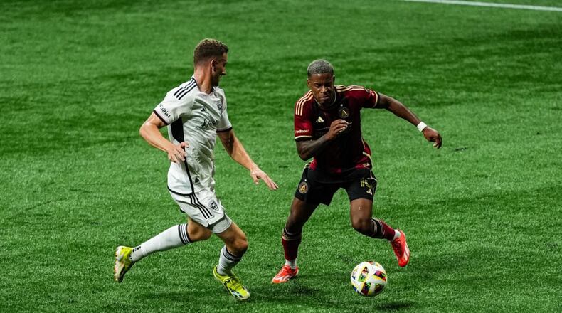Xande Silva (right) scored a goal to give Atlanta United a 2-1 lead. But the Five Stripes could not hold on. File photo