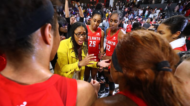 Coach Tanisha Wright and the Dream fell to 8-11. AJC file photo / Curtis Compton
