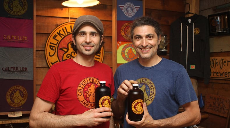 Dave (left) and Don Sergio turned their homebrew hobby into Calfkiller Brewing Co. (Holly Steel / hsteel@ajc.com)