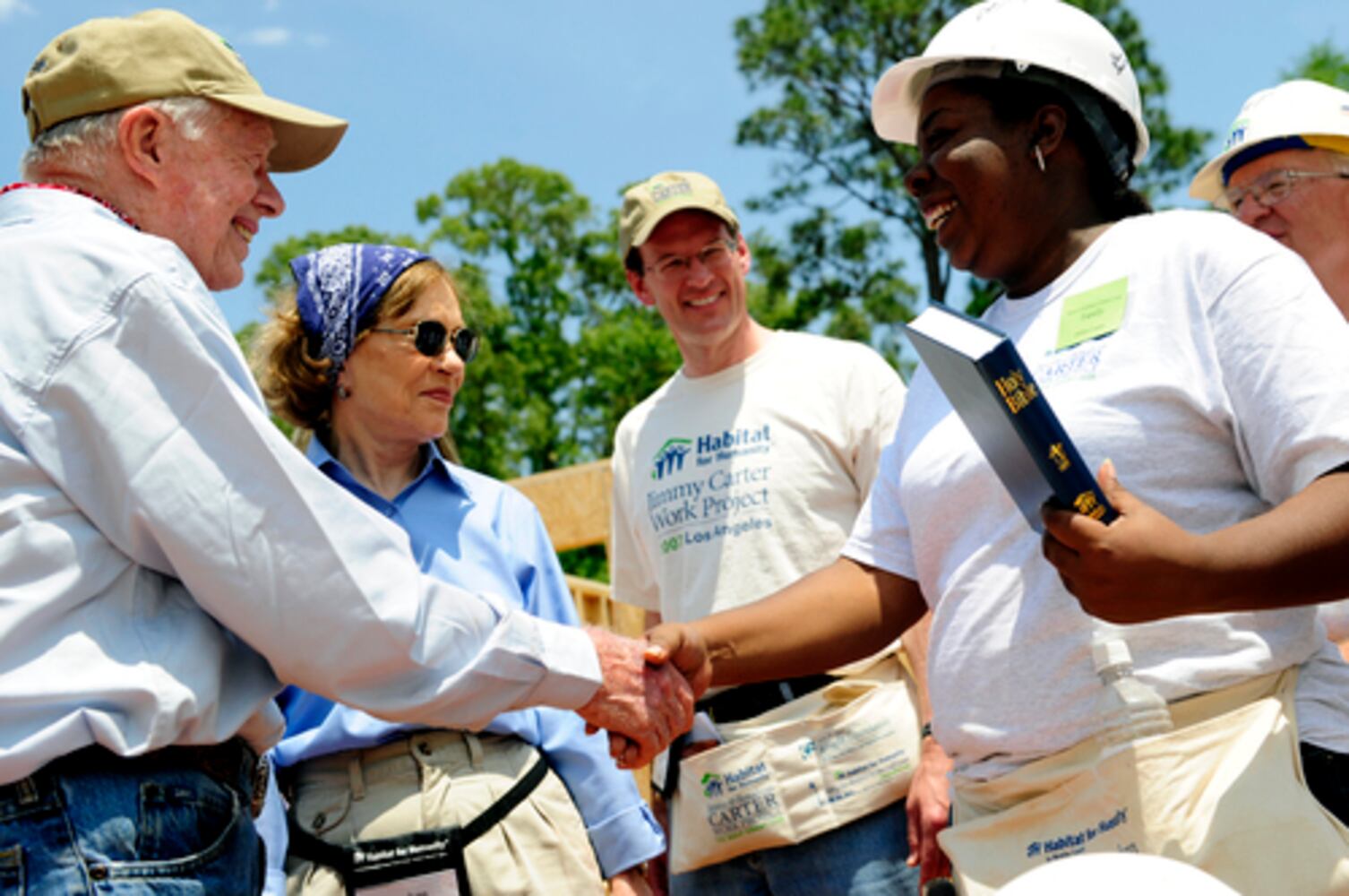 President builds Habitat home