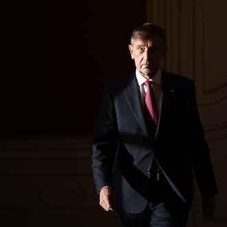 Leader of ANO 2011 political movement Andrej Babis arrives to be sworn in as the country's new prime minister at the Prague Castle in Prague, Czech Republic, Tuesday, Dec. 9, 2025. (AP Photo/Petr David Josek)