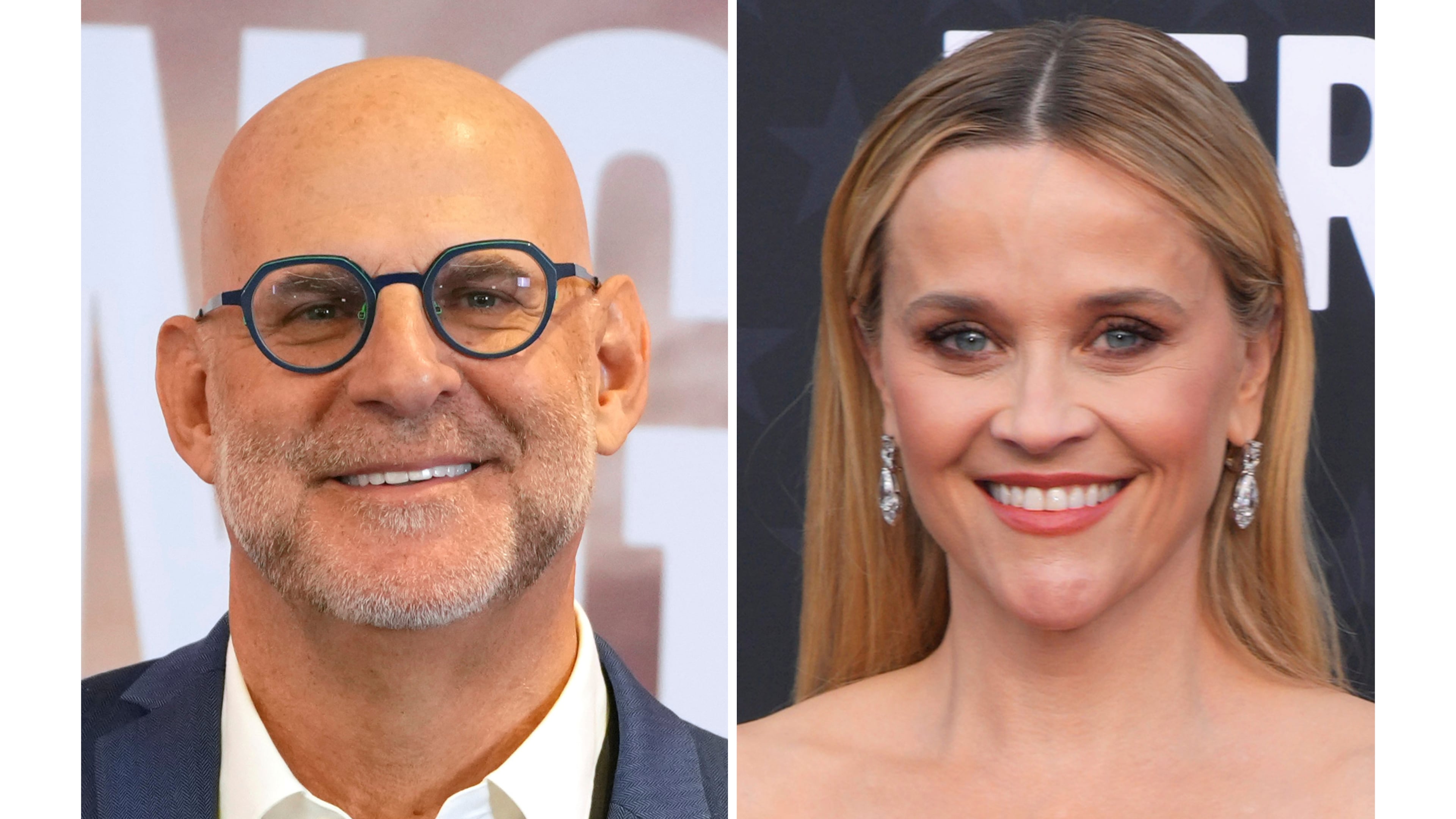 Harlan Coben appears at a photocall for the series "Missing You" in London on Nov. 6, 2024, left, and Reese Witherspoon appears at the 29th Critics Choice Awards in Santa Monica, Calif., on Jan. 14, 2024. (AP Photo/Kirsty Wigglesworth, left, and Photo by Jordan Strauss/Invision/AP)