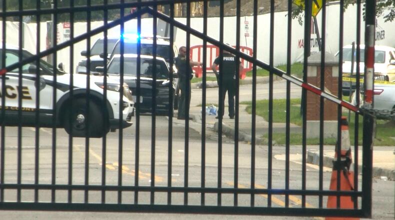 Police investigate the scene of a shooting on the campus of Virginia State University on Saturday, Aug. 15, 2026 in Petersburg, Va. (WWBT via AP)
