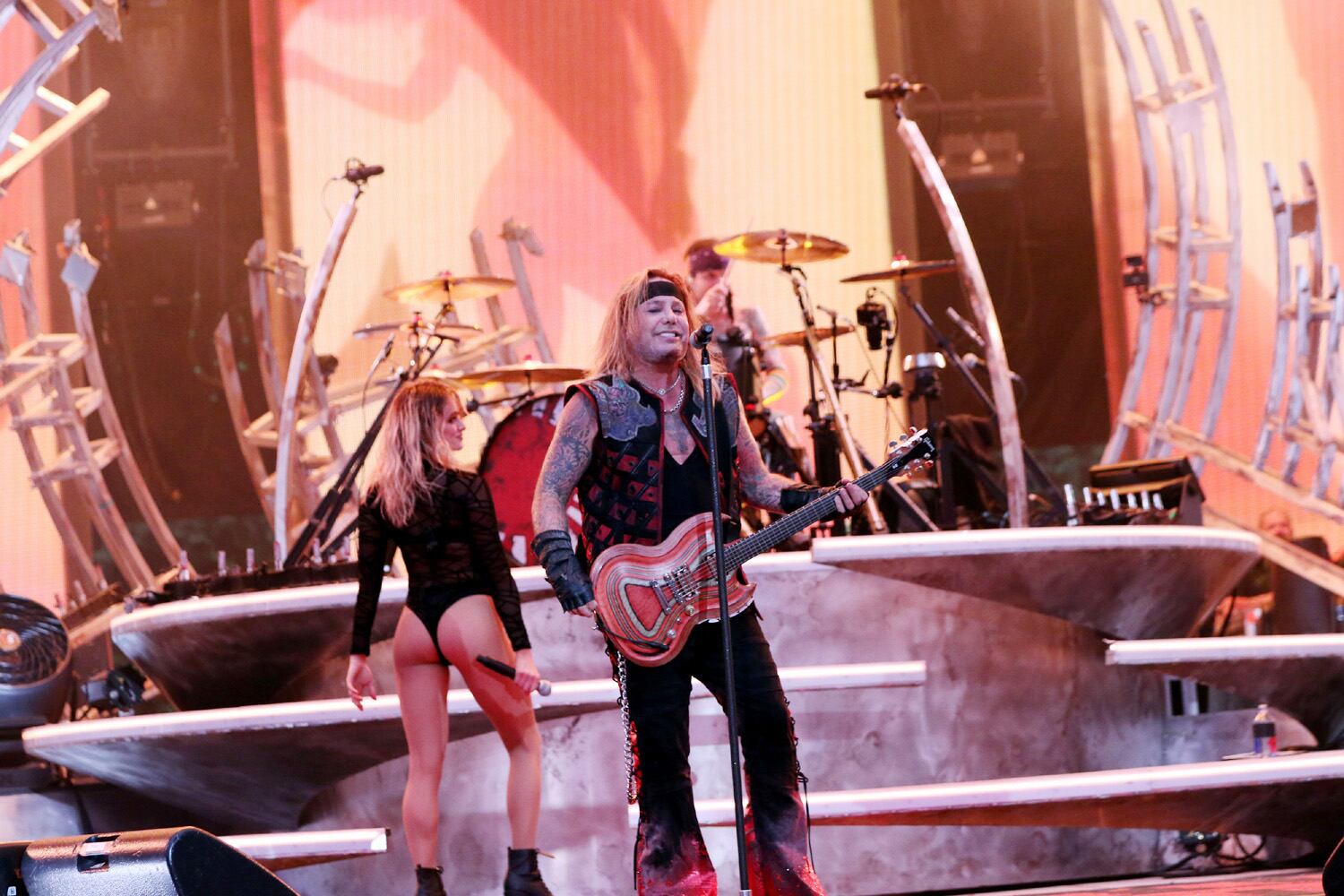 After two years of Covid cancellations, Def Leppard, Motley Crue, Poison and Joan Jett and the Blackhearts rocked sold out Truist Park on Thursday, June 16, 2022.
Robb Cohen for the Atlanta Journal-Constitution