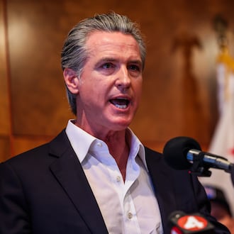 California Gov. Gavin Newsom speaks during a campaign event in support of Proposition 50 in San Francisco, Monday, Nov. 3, 2025. (Gabrielle Lurie/San Francisco Chronicle via AP)