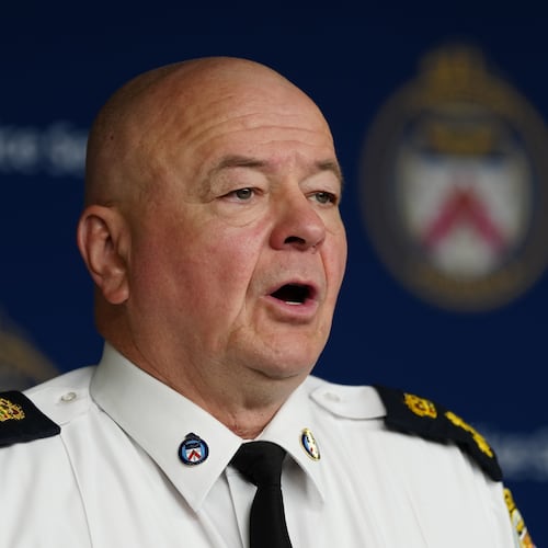Toronto Police Chief Myron Demkiw speaks at a news conference in Toronto on Tuesday, June 16, 2026. (Frank Gunn/The Canadian Press via AP)