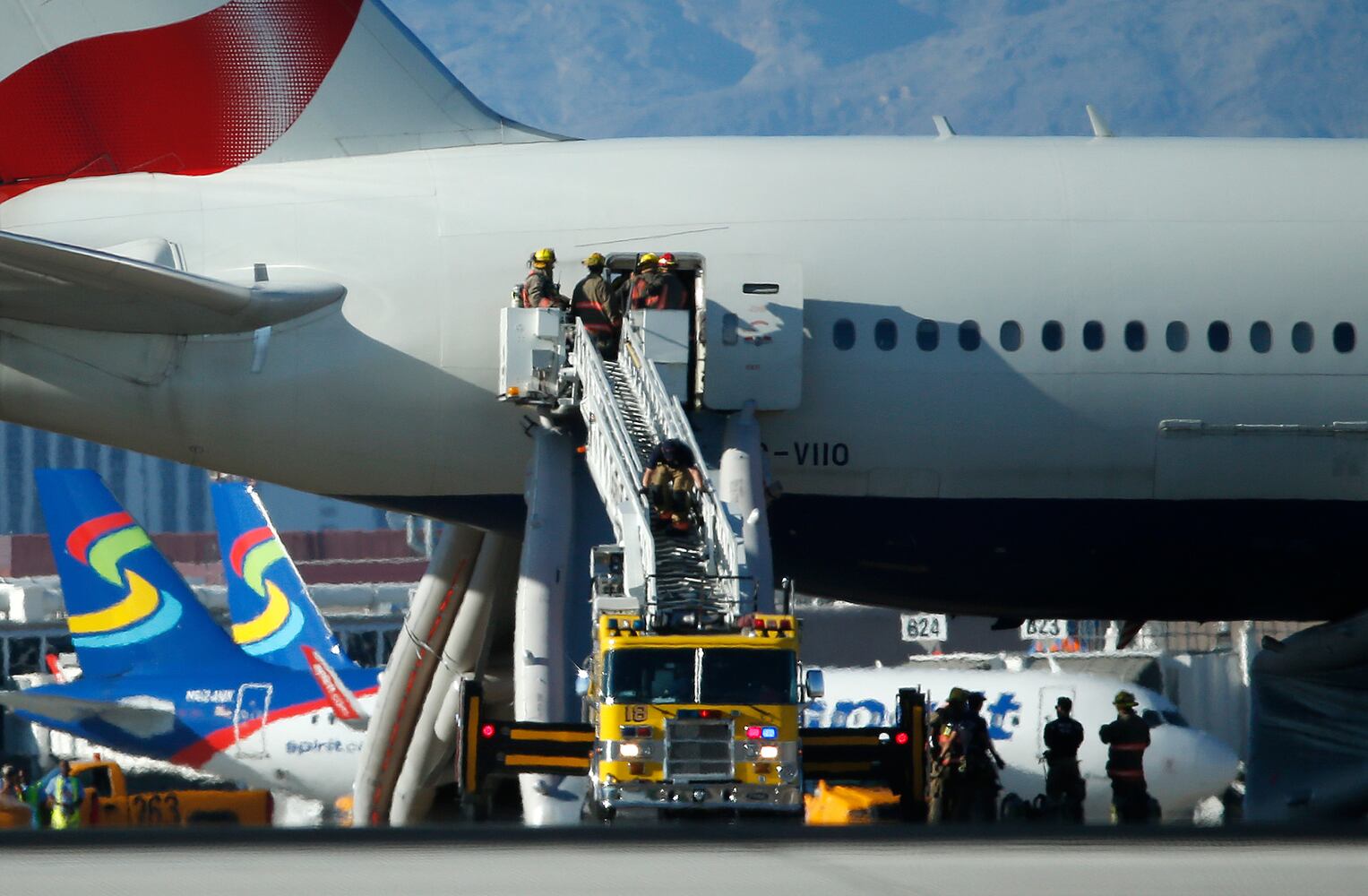 British Airways plane catches fire