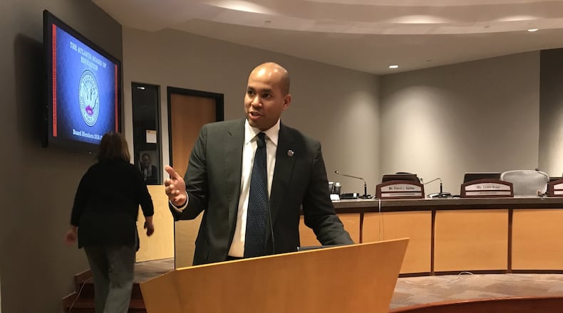 Atlanta Board of Education chairman Jason Esteves called for a federal evaluation of potential health impacts from Sterigenics facility in Cobb County. VANESSA McCRAY/AJC
