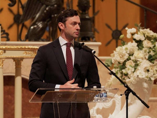 U.S. Sen. Jon Ossoff spoke at The Temple in Atlanta over the weekend. (Screenshot)