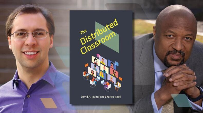 In a new book, David A. Joyner (left) and Charles Isbell (right), both Georgia Tech experts in online learning, envision a future in which education from kindergarten through graduate school need not be tethered to a single physical classroom. (Photo graphic courtesy of Georgia Tech)