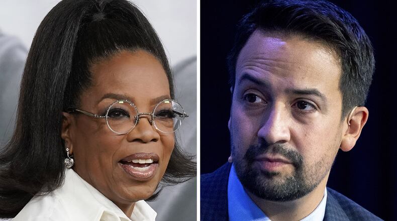 Oprah Winfrey and Lin-Manuel Miranda