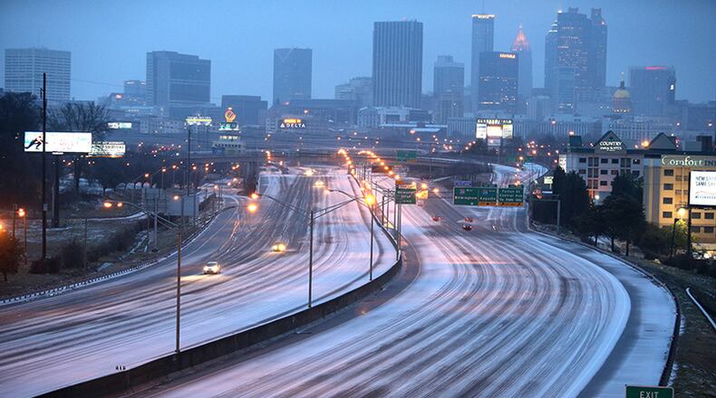 Roadways across Georgia were covered by the ice storm.