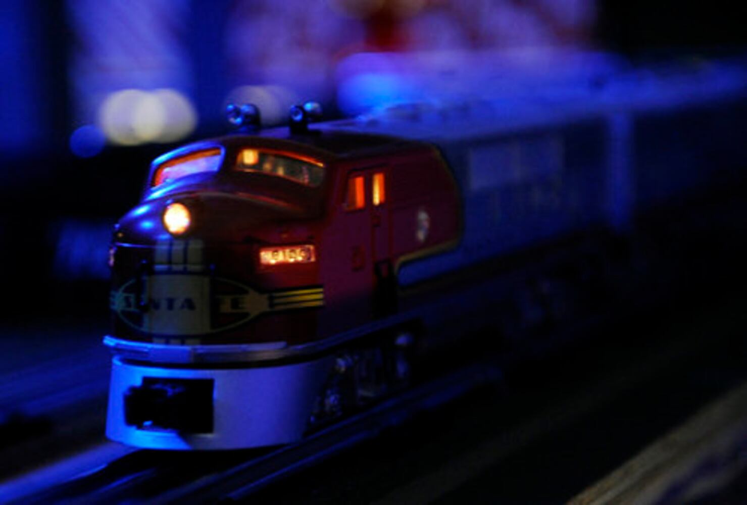 1950s-era holiday train window display in Norcross