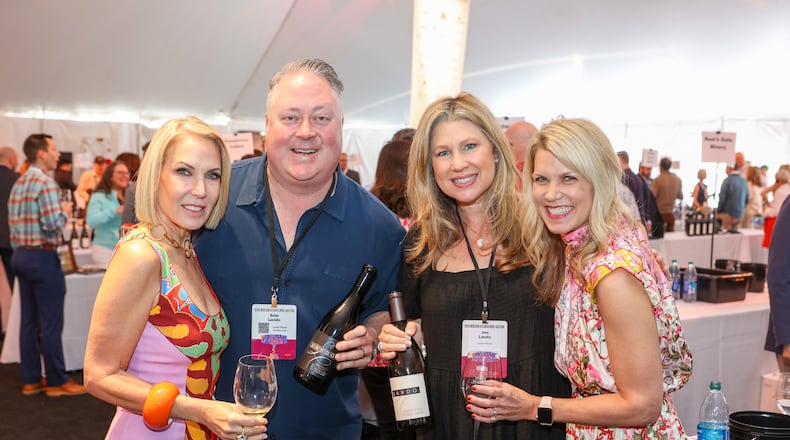 High Museum Wine Auction co-chair Sandy Moon, special guest of honor Sam Lando, Jen Lando and Wine Auction co-chair Audra Dial at the High Museum Atlanta Wine Auction Vintners' Reception in 2023. (Photo by CatMax Photography, LLC/Provided by the High Museum of Art)