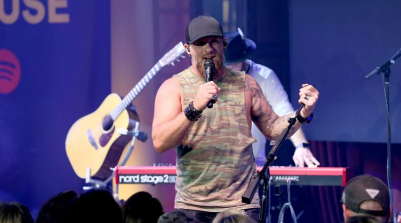 FILE PHOTO: The Brantley Gilbert concert at KeyBank Pavilion has been postponed due to the unexpected death of one of the band's crew members, according to the venue.