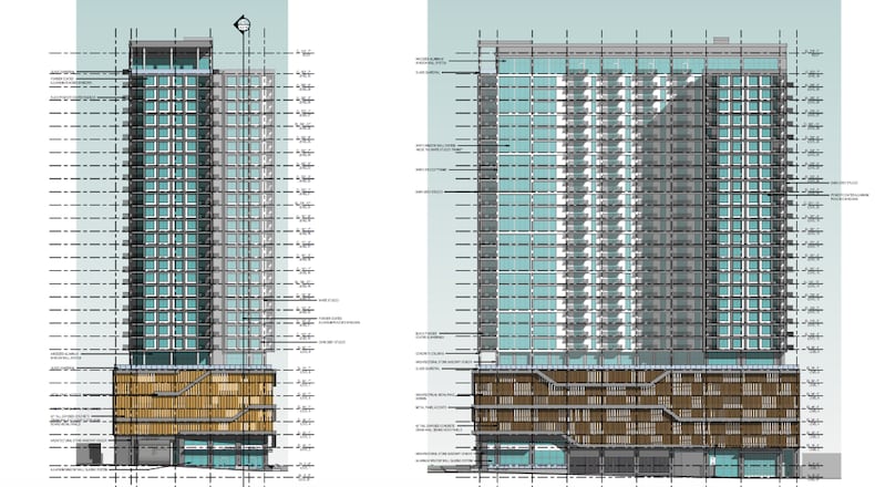 This is a building schematic for a proposed 30-story project to replace the former Houston's restaurant site off Lenox Road.