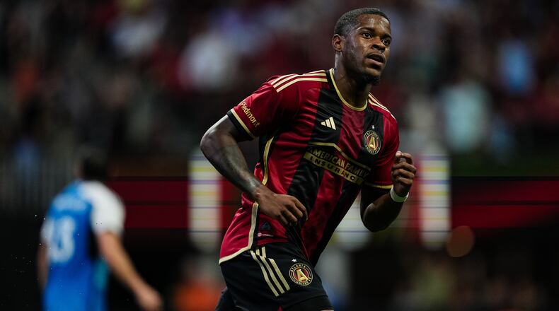 Atlanta United forward Xande Silva scores a goal during the match against the Charlotte FC at Mercedes-Benz Stadium in Atlanta, GA on Sunday June 2, 2024. (Photo by Brandon Magnus/Atlanta United)
