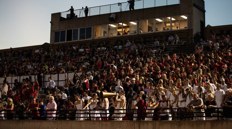 Fans of the Johns Creek Gladiators show their support during a 2018 game. (Dustin Chambers/Special)