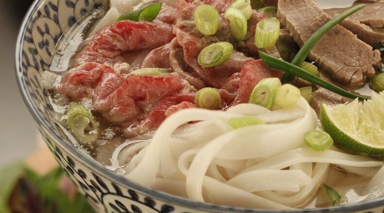 Pho, the Vietnamese soup, is the country’s richly complex gift to the world. The deeply flavored pho broth is paired with noodles and meat, usually beef or chicken.