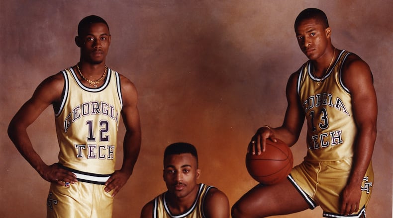 Former Georgia Tech basketball players (left to right) Kenny Anderson, Dennis Scott and Brian Oliver were given the nickname 'Lethal Weapon 3' during the 1990 Final Four season.