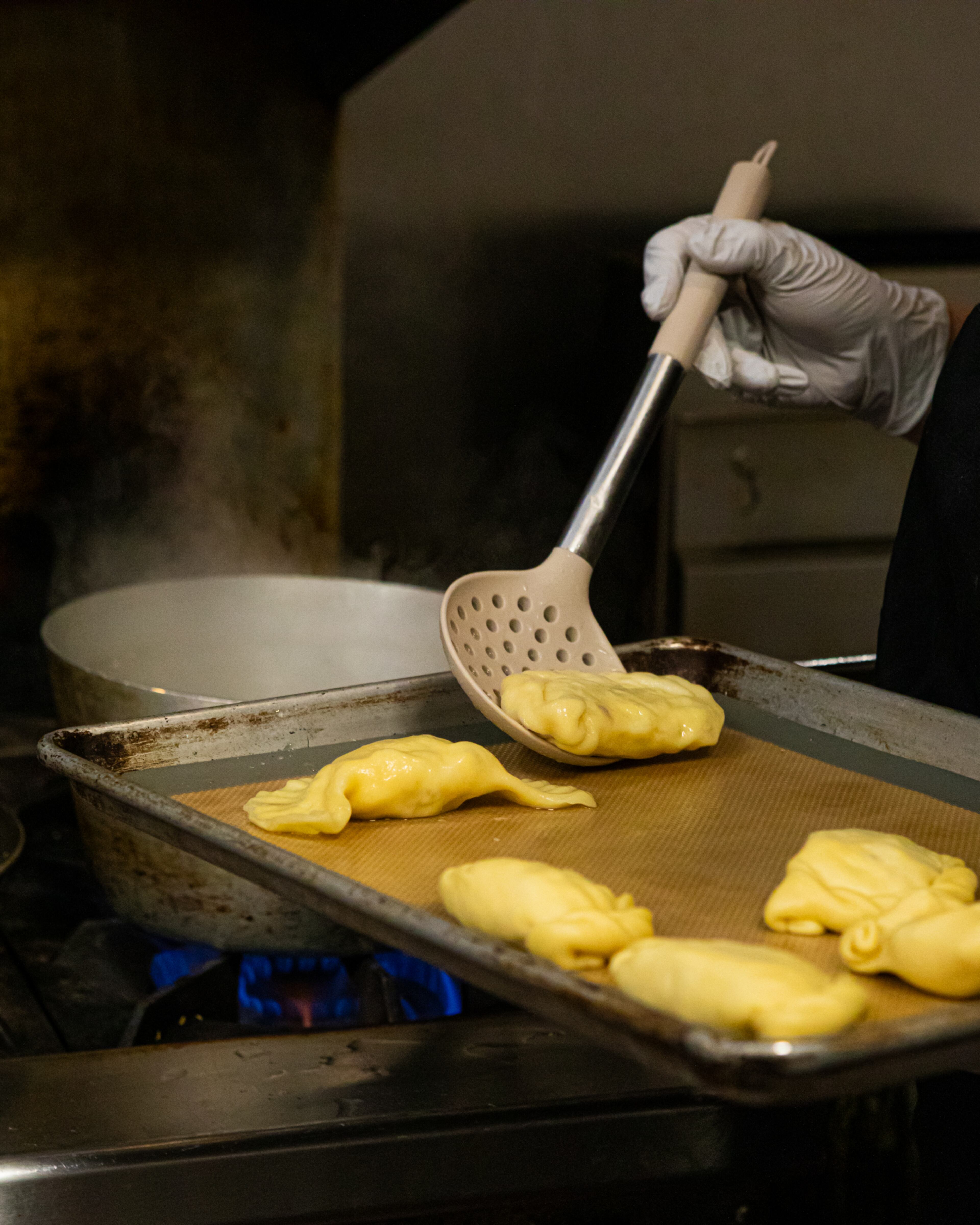 After being placed in a pot of boiling water, pierogi cook very quickly. (Aaliyah Man for the AJC)
