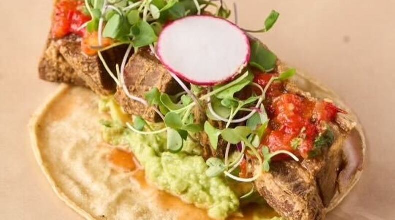 The picapiedra taco is one of several specialty tacos on the menu at El Gordo in the Uptown Atlanta development. / Courtesy of El Gordo