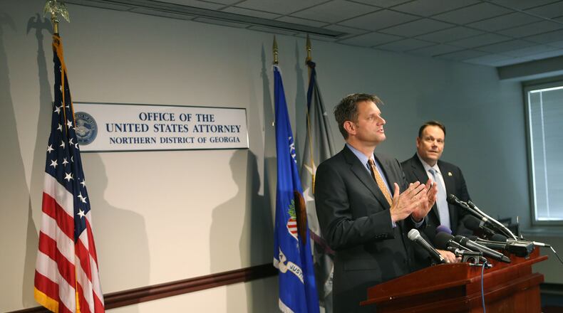 John A. Horn, the U.S. Attorney in Georgia's northern district, briefs the media last year. BOB ANDRES / BANDRES@AJC.COM