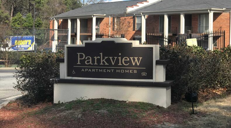 Parkview Apartments is one of three complexes owned by the same landlord, who faces 85 citations over the condition of the buildings. (Meris Lutz/AJC)