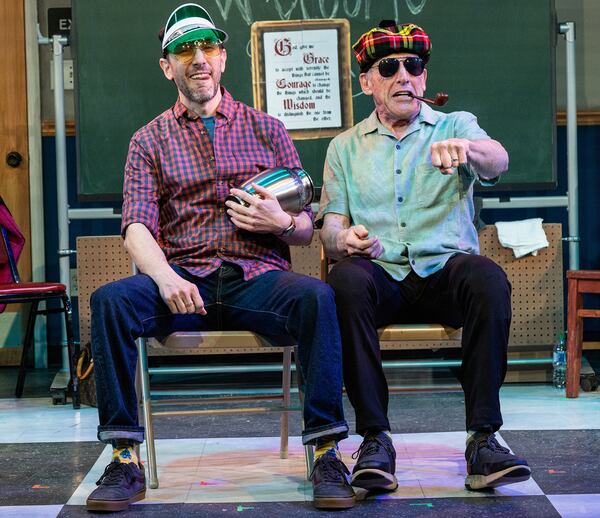 Appearing in “The White Chip,” a co-production between Theatrical Outfit and Dad’s Garage, are Andrew Benator (left) and Tom Key.
Courtesy of Theatrical Outfit/Casey G. Ford Photography