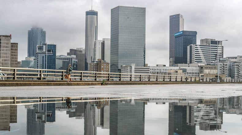Martin Luther King Jr. Drive near Centennial Olympic Park Drive in Downtown Atlanta on Oct. 20. (John Spink / John.Spink@ajc.com)