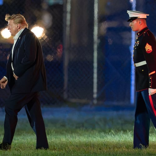 President Donald Trump walks from Marine One to his limousine upon his arrival at the Ellipse just outside of the White House, Sunday, Sept. 13, 2026, in Washington. (AP Photo/Jose Luis Magana)