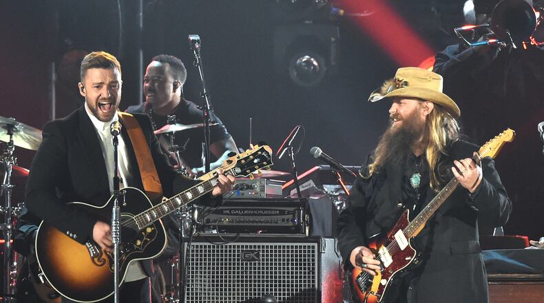Mic drop moment. (Photo by Rick Diamond/Getty Images)