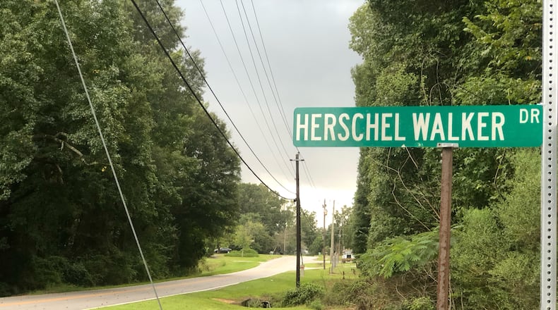 The road to Johnson City High School was renamed for Herschel Walker in 2017.