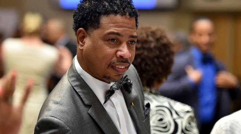 Clayton County COO Derrick Stanford said the refinancing Thursday of bonds for an Ellenwood TAD could save the county millions. BRANT SANDERLIN/BSANDERLIN@AJC.COM