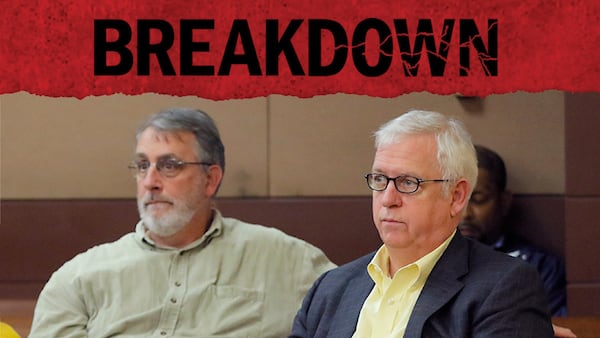 Bill Rankin (left) ended his career with a new kind of storytelling, hosting the AJC’s award-winning podcast “Breakdown.” Kevin Riley, the paper’s former editor-in-chief, joined as co-host for Season 6. (Bob Andres/AJC)